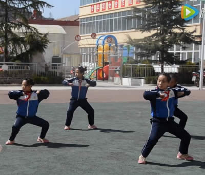 陕西省靖口镇中心小学演练少林五形八法拳32式